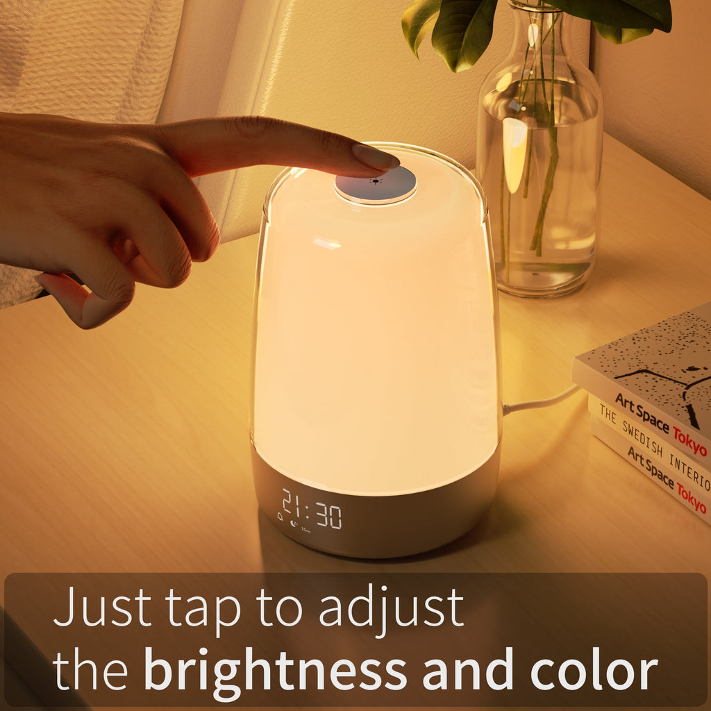 Sunrise Alarm Clock with Wake-Up Light | RGB Bedside Lamp | 3-Level Dimmable | Modern Compact Design | Natural Light Simulation for Heavy Sleepers