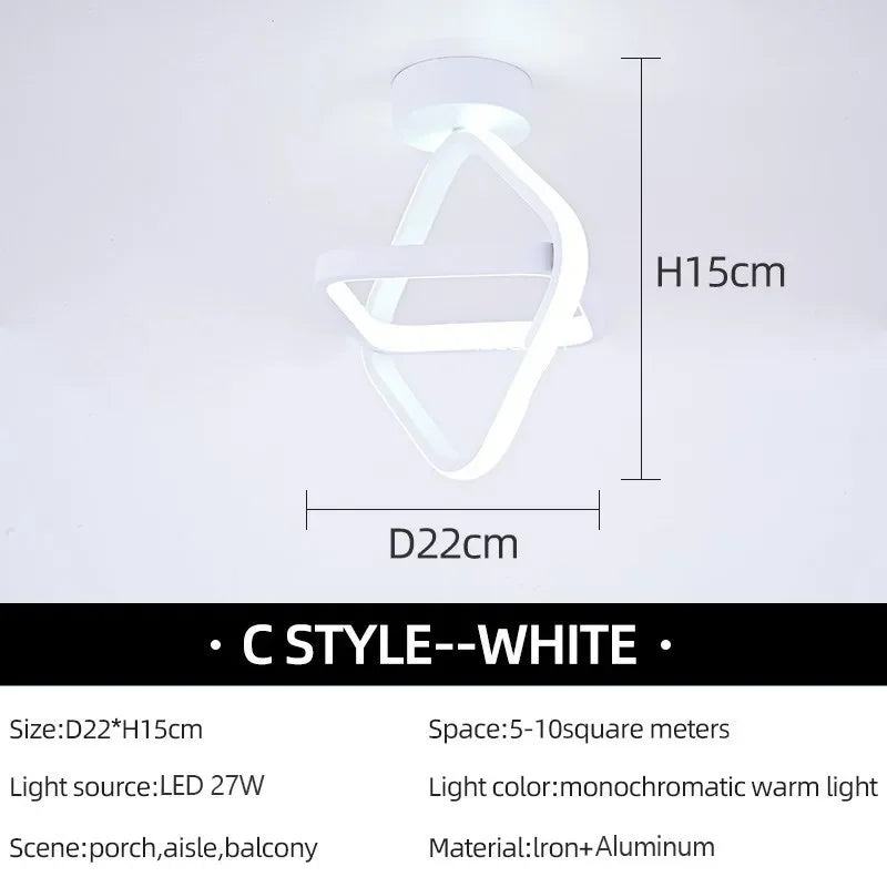 Modern Nordic LED Ceiling Light – Flush Mount Surface Panel | Slim Design for Bedroom, Living Room, Hallway, Corridor & Balcony