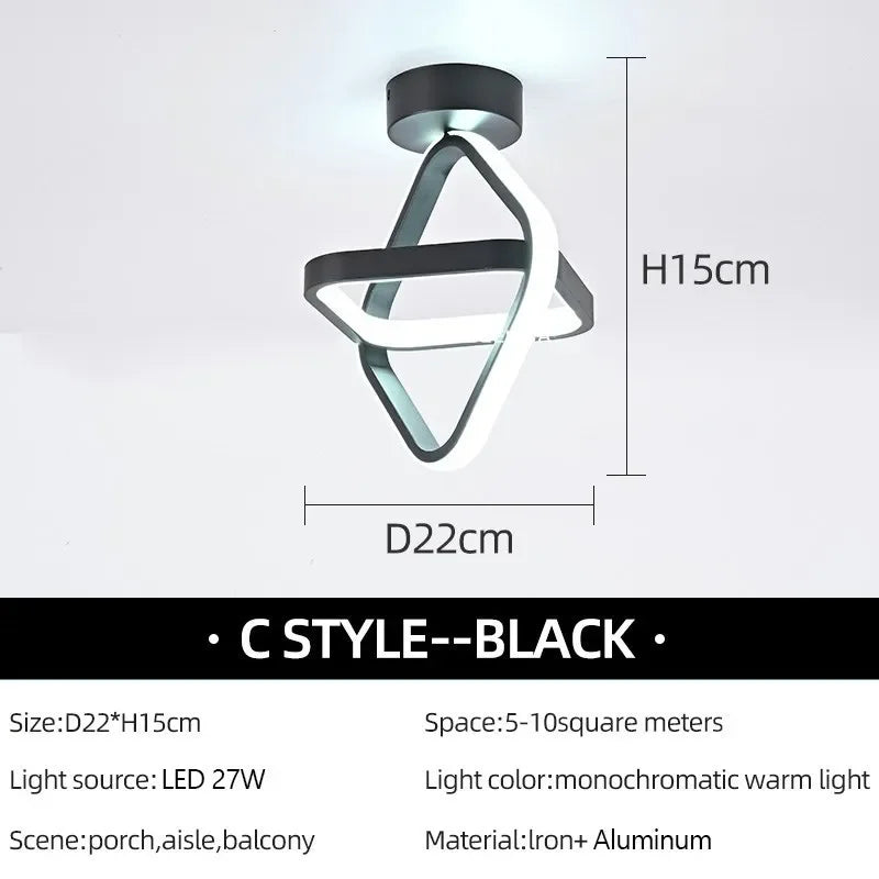 Modern Nordic LED Ceiling Light – Flush Mount Surface Panel | Slim Design for Bedroom, Living Room, Hallway, Corridor & Balcony