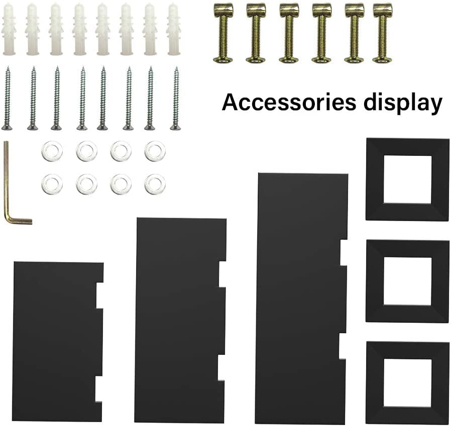   Black Floating Wall Shelves – Set of 3 | Wall Mounted Storage & Display Shelves for Bedroom, Living Room, Hallway & Office | Modern Minimalist Design