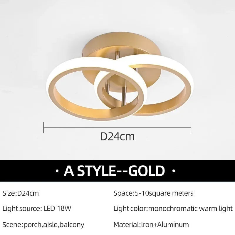 Modern Nordic LED Ceiling Light – Flush Mount Surface Panel | Slim Design for Bedroom, Living Room, Hallway, Corridor & Balcony