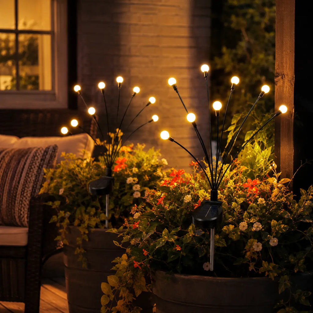 Solar Firefly Stake Lights – Auto Dusk-to-Dawn, Waterproof, 4/8 Pack | Garden & Pathway Decor