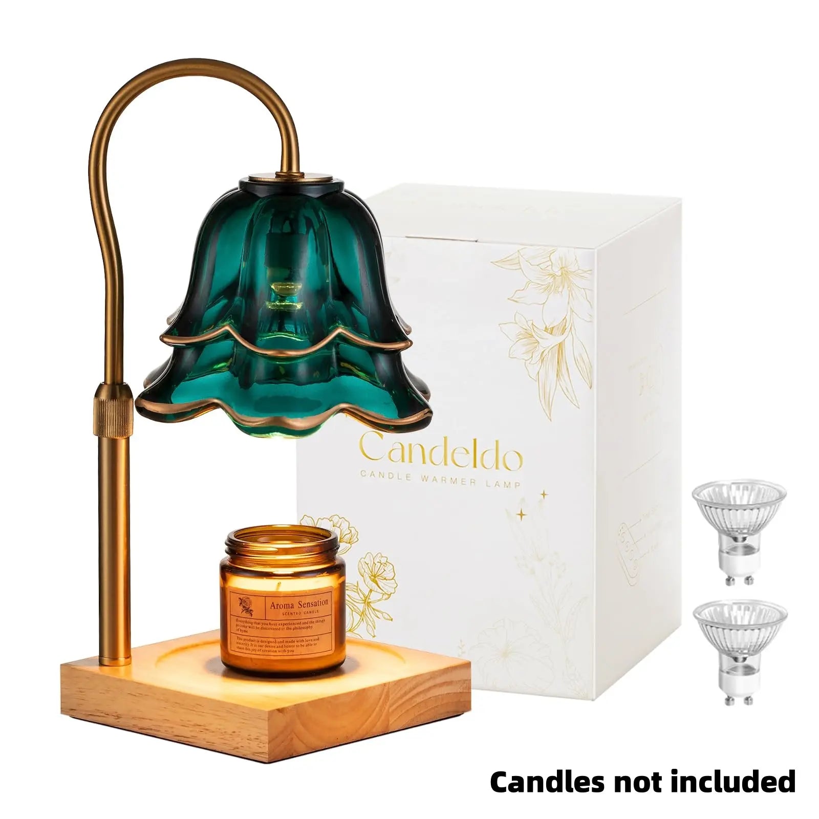 Flower Candle Warmer Lamp – Flameless, Adjustable Height, Timer | Elegant Home Decor & Gift for Mom