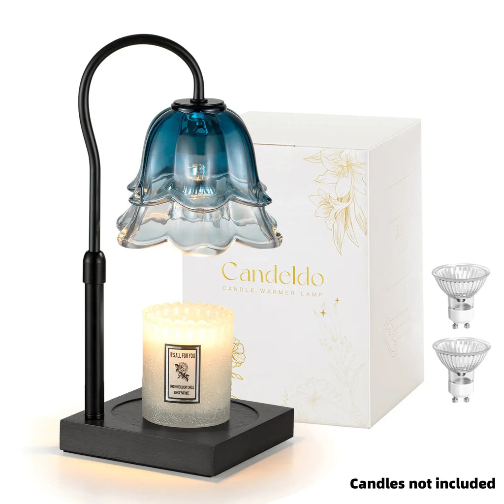 Flower Candle Warmer Lamp – Flameless, Adjustable Height, Timer | Elegant Home Decor & Gift for Mom