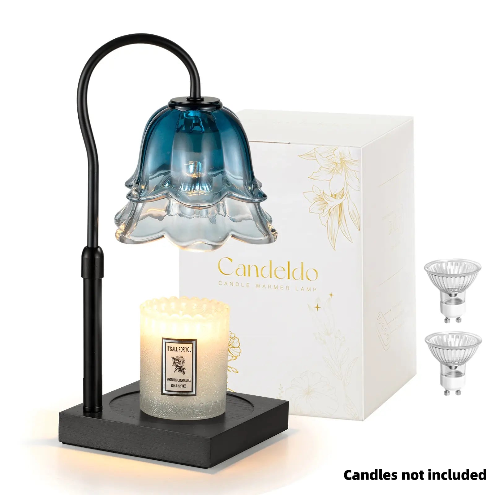 Flower Candle Warmer Lamp – Flameless, Adjustable Height, Timer | Elegant Home Decor & Gift for Mom