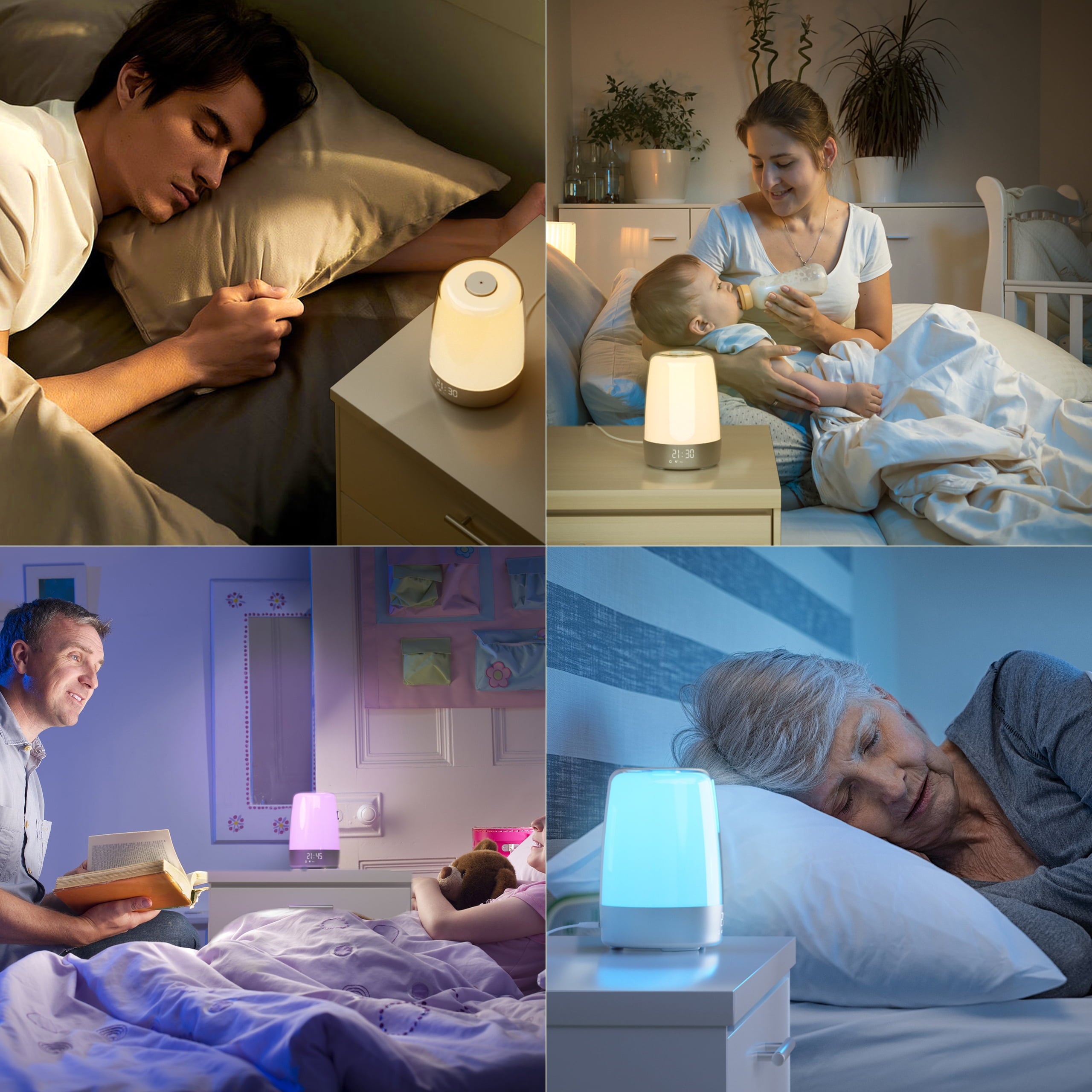 Sunrise Alarm Clock with Wake-Up Light | RGB Bedside Lamp | 3-Level Dimmable | Modern Compact Design | Natural Light Simulation for Heavy Sleepers