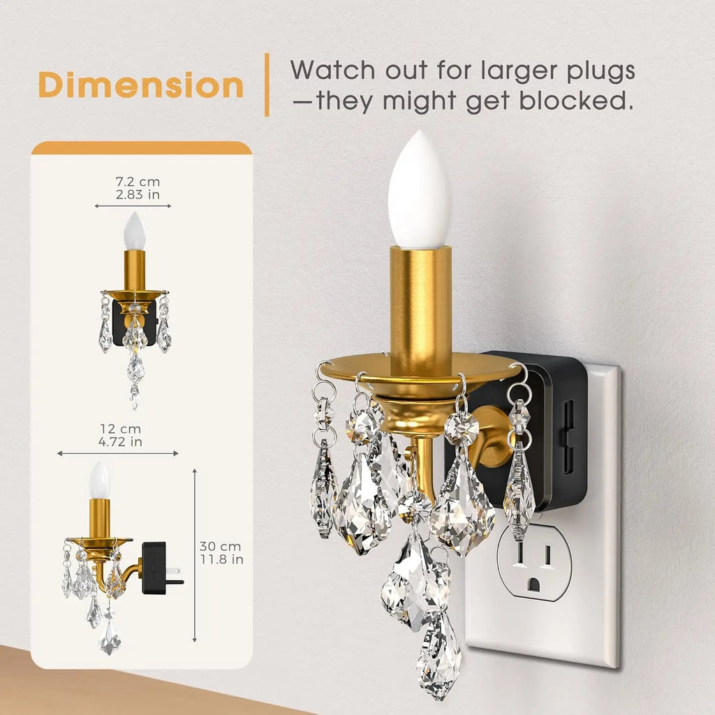 [Ideal Gift] Candle Style Night Light Plug into Wall with Dusk to Dawn Sensor, Halloween 0-100LM Dimmable for Dinning Room, Living Room, Bathroom, Hallway