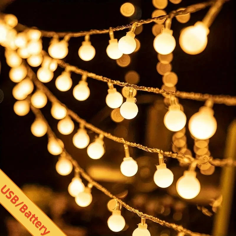 Waterproof Globe String Lights – USB & Battery Powered