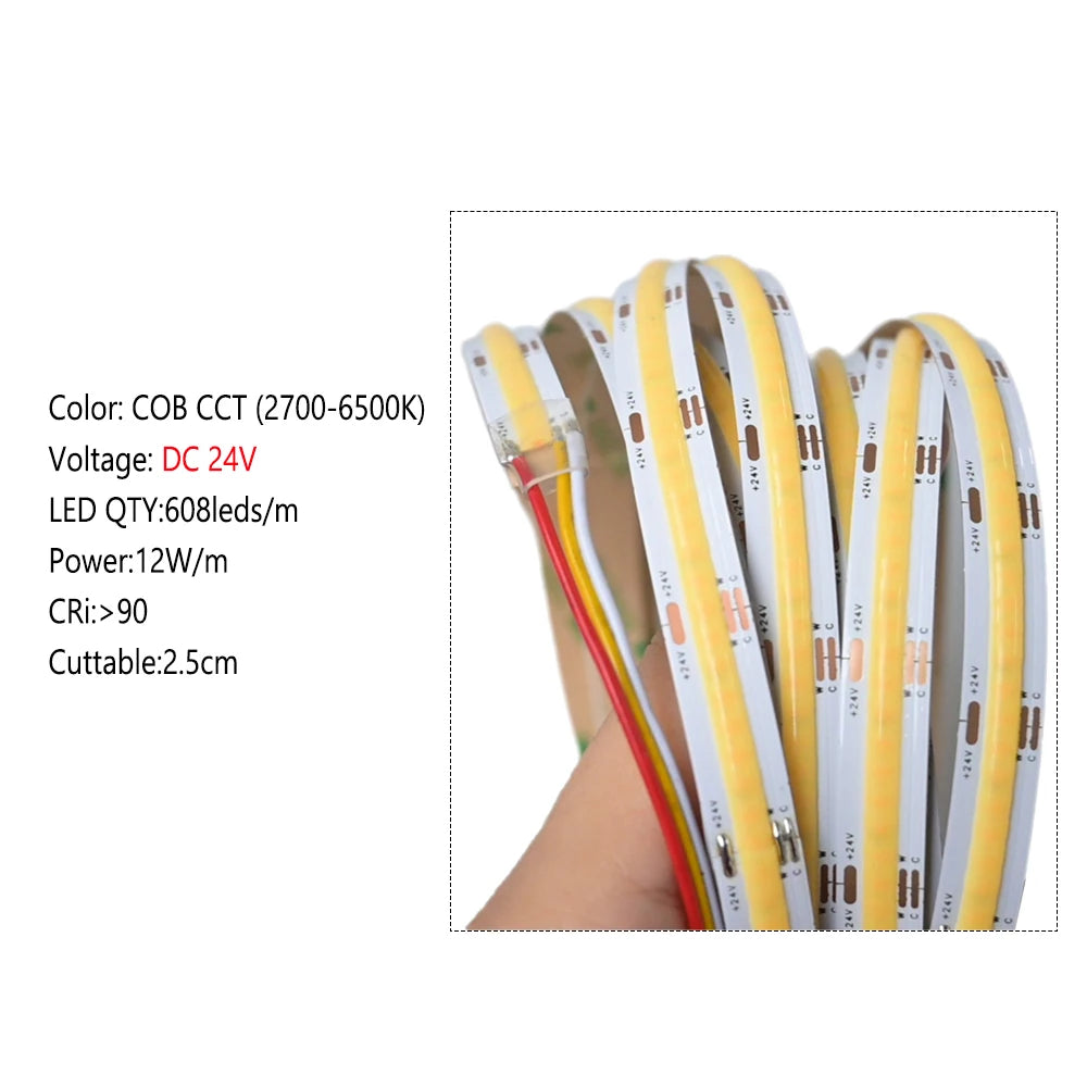 Premium COB LED Strip Light – High Density Dual White