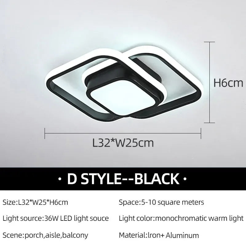Modern Nordic LED Ceiling Light – Flush Mount Surface Panel | Slim Design for Bedroom, Living Room, Hallway, Corridor & Balcony