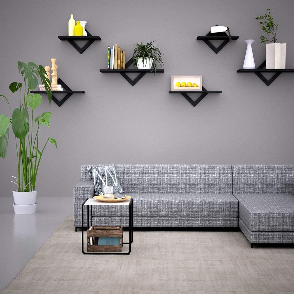   Black Floating Wall Shelves – Set of 3 | Wall Mounted Storage & Display Shelves for Bedroom, Living Room, Hallway & Office | Modern Minimalist Design