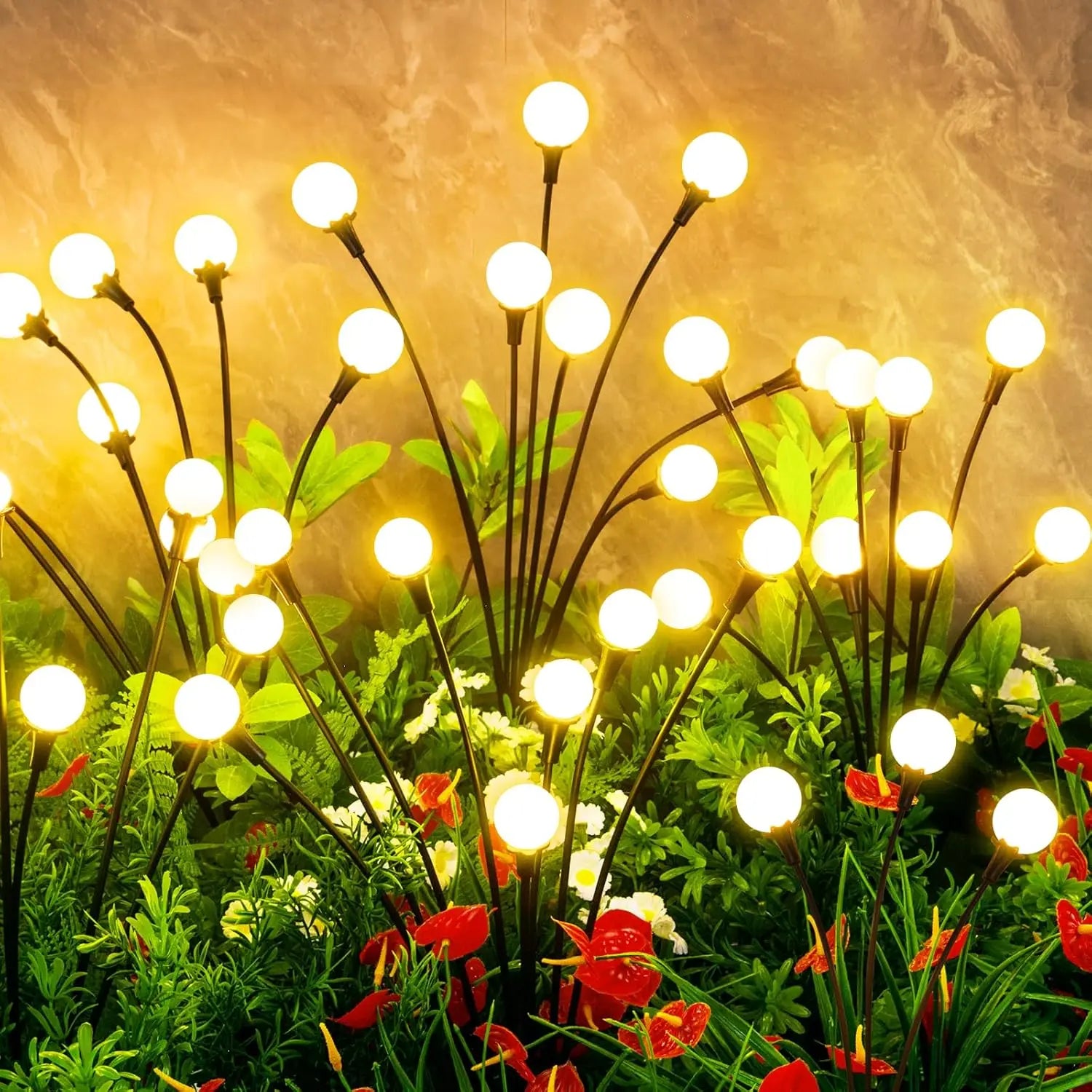 Solar Firefly Stake Lights – Auto Dusk-to-Dawn, Waterproof, 4/8 Pack | Garden & Pathway Decor