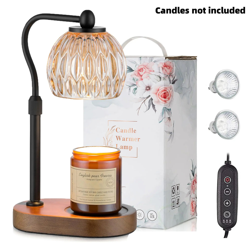 Flower Candle Warmer Lamp – Flameless, Adjustable Height, Timer | Elegant Home Decor & Gift for Mom