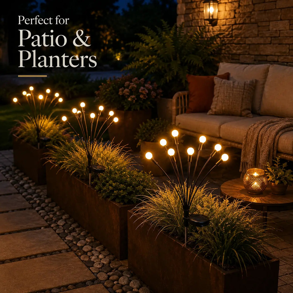 Solar Firefly Stake Lights – Auto Dusk-to-Dawn, Waterproof, 4/8 Pack | Garden & Pathway Decor