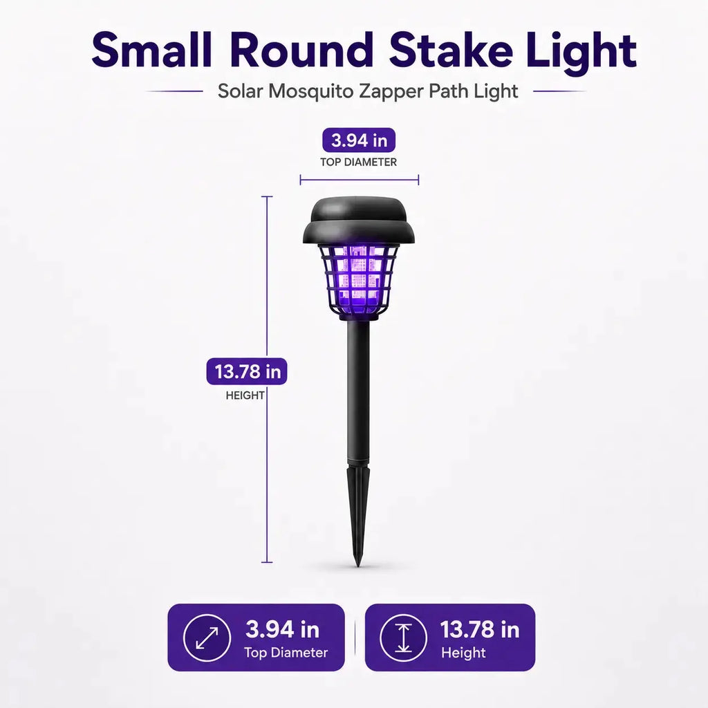 Solar Bug Zapper & Garden Light – UV Insect Killer, Dual Mode, Solar Powered, Weatherproof