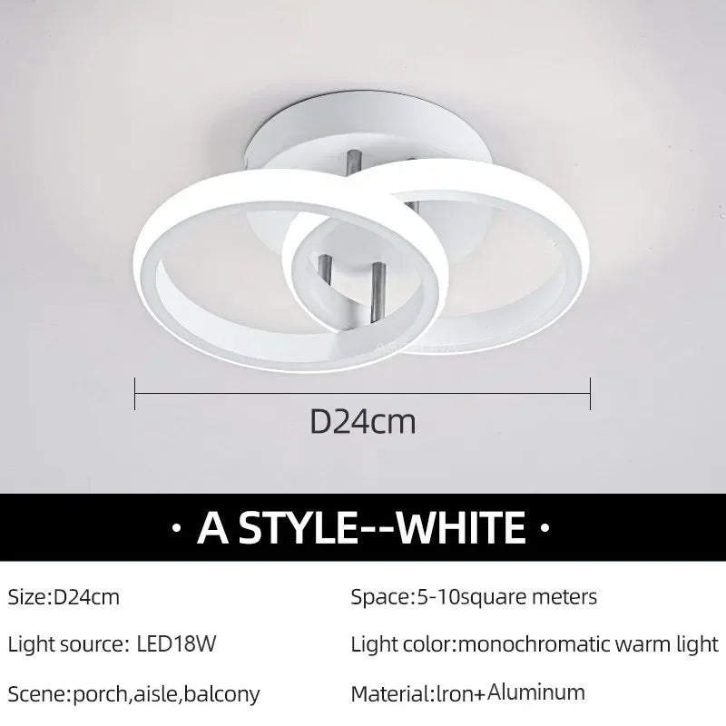 Modern Nordic LED Ceiling Light – Flush Mount Surface Panel | Slim Design for Bedroom, Living Room, Hallway, Corridor & Balcony
