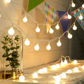 Indoor LED Globe String Lights – 50 Frosted White G20 Bulbs | AC Powered 4.5V | Warm Decorative Lighting for Home, Bedroom & Parties
