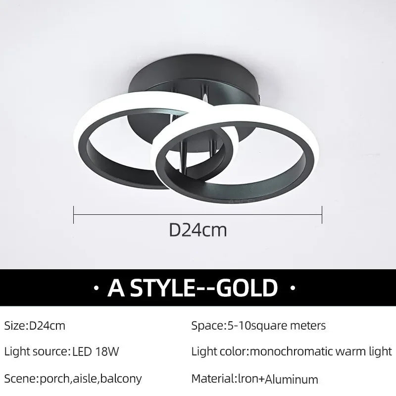 Modern Nordic LED Ceiling Light – Flush Mount Surface Panel | Slim Design for Bedroom, Living Room, Hallway, Corridor & Balcony