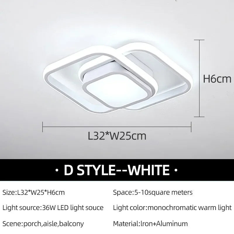 Modern Nordic LED Ceiling Light – Flush Mount Surface Panel | Slim Design for Bedroom, Living Room, Hallway, Corridor & Balcony