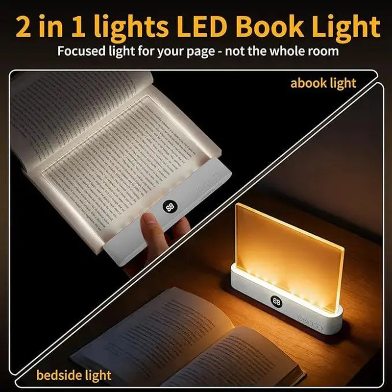 Smart LED Reading Light, Book Lamp Box, Rechargeable Transparent LED Flat Reading Light, with Timer, Doodle Desktop Study Light, the Dream Light for Quiet Readers.